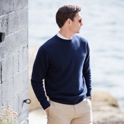 Plain Crew neck lambswool jumper Henbury 9 Gauge GSM